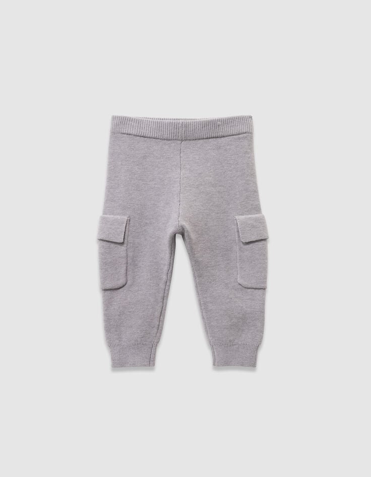 Ensemble cardigan et pantalon gris tricot bébé garçon-4 Ensemble cardigan et pantalon gris tricot bébé garçon-4