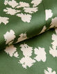 Robe courte vert satin&eacute; imprim&eacute; feuilles Femme-3