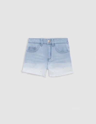 Shorts vaqueros azul waterless deep dye tachuelas ni&ntilde;a - IKKS