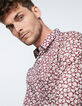Men’s burgundy Liberty Lotus fabric SLIM shirt-1