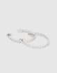 Boucles d'oreille créoles argenté maille gourmette femme-3