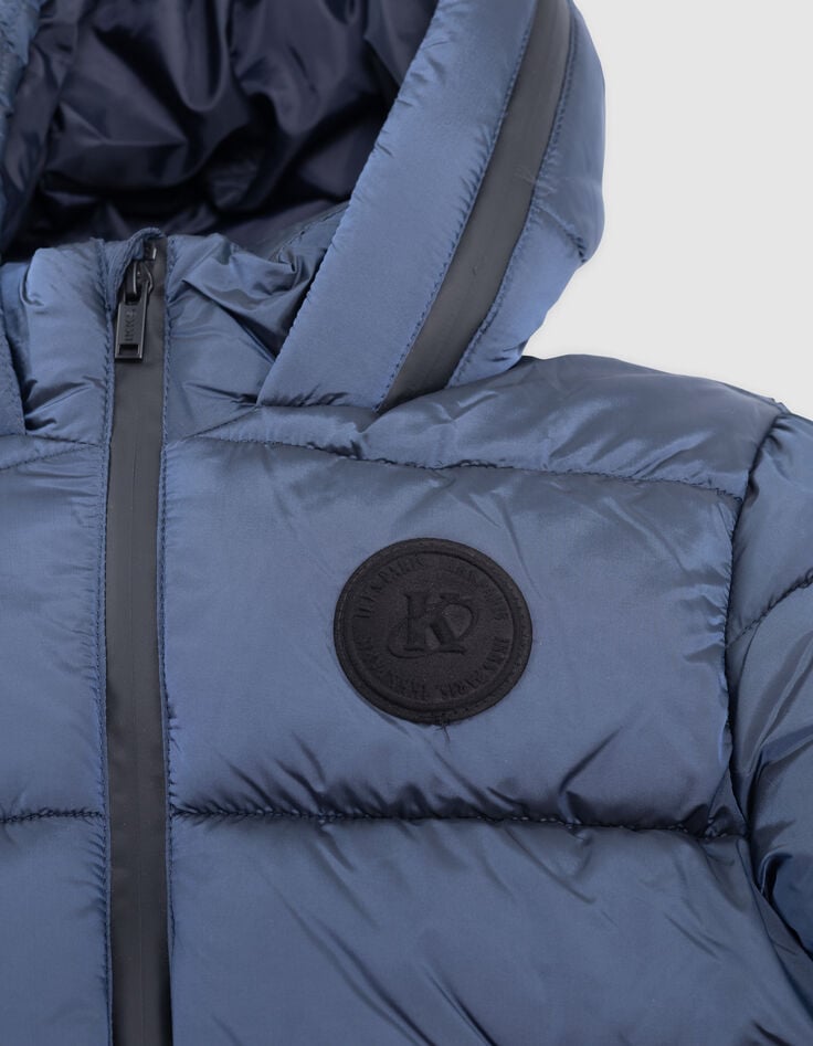 Recycled metallic navy quilted jacket for boys-2