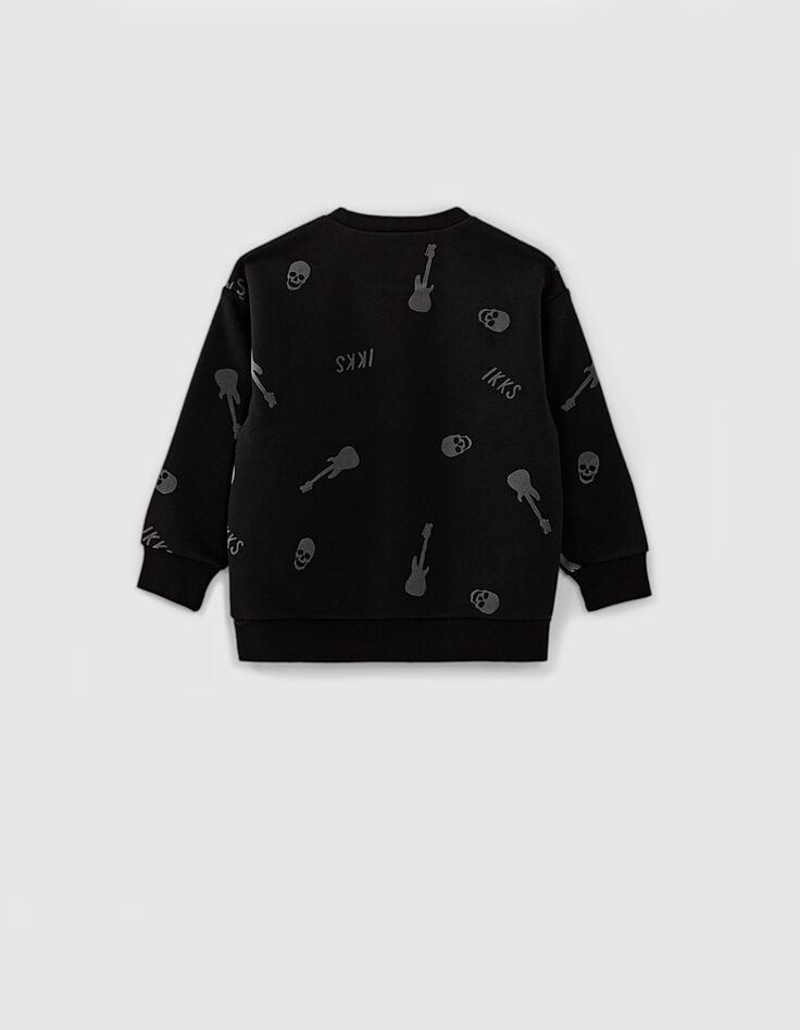 Boys’ black sweatshirt with skull and musical note-3