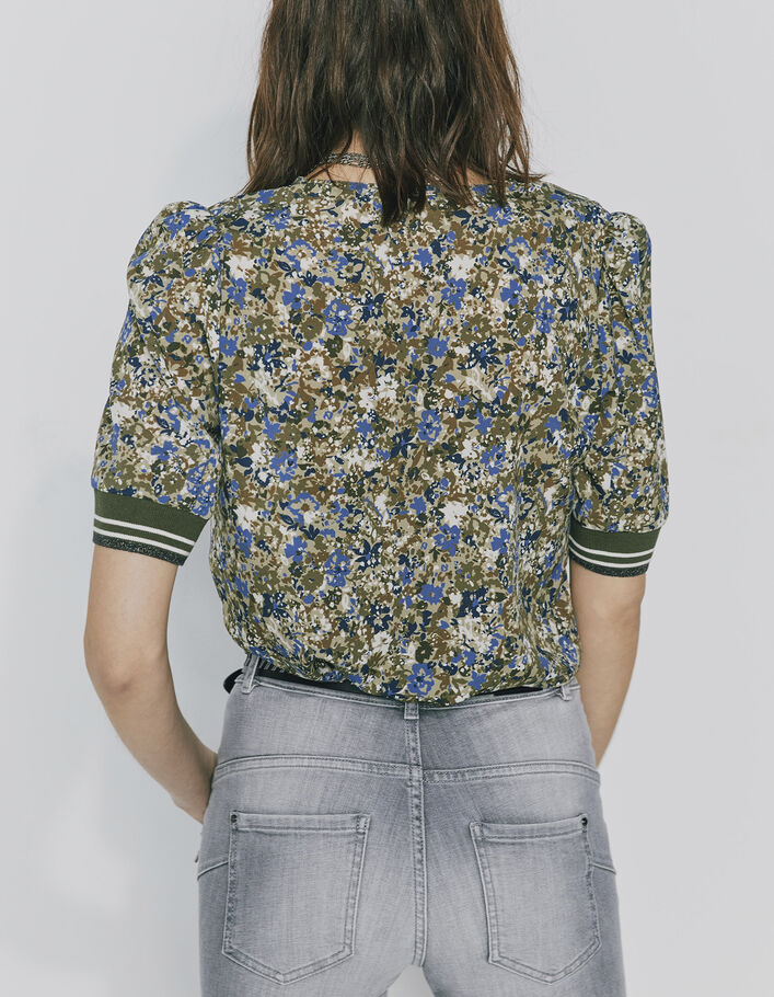 Women’s flowery camouflage print short-sleeve top - IKKS