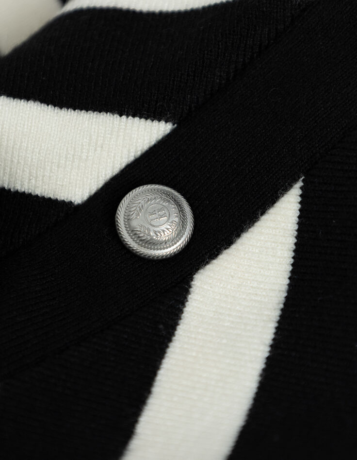 Women’s black sailor-stripe knit cape-3