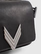 De 111 Romy tas in zwart Chrome Free lamsleer dames-4