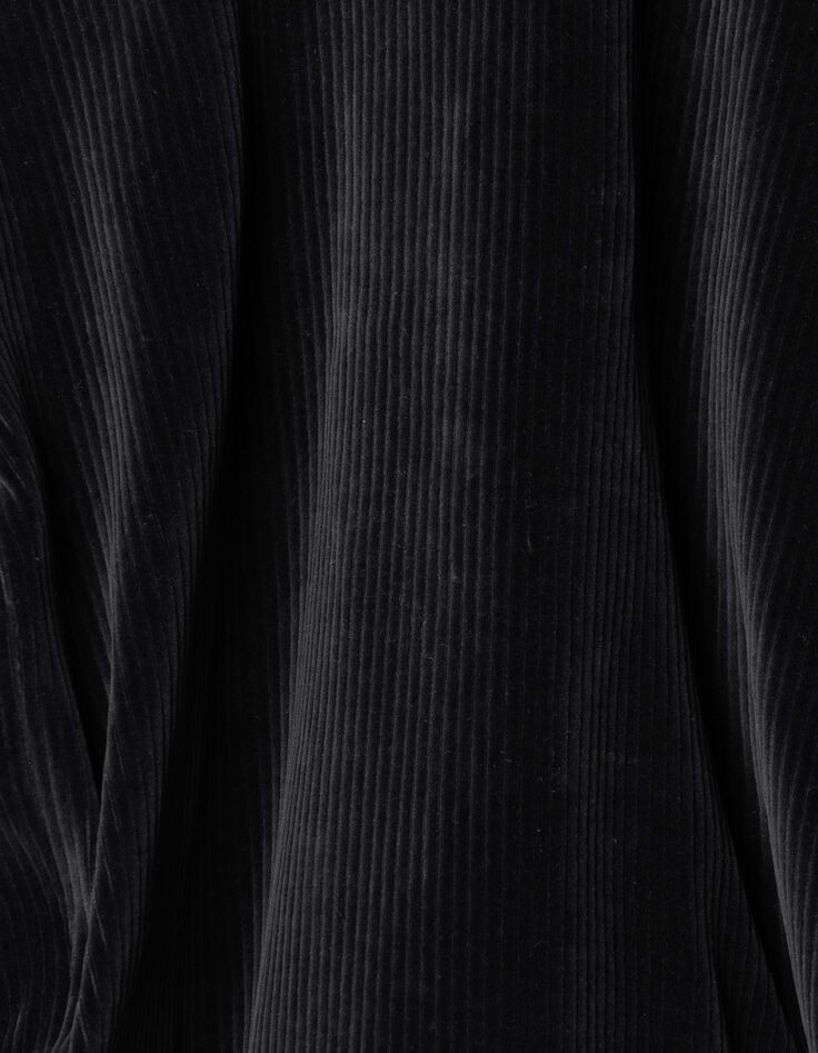 Cardigan zippé noir maille velours côtelée Homme-6
