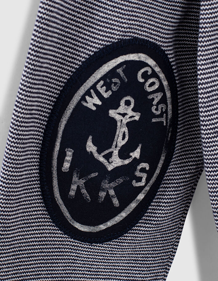 Gestreepte navy trui, T-shirt trompe-l'œil jongens  - IKKS