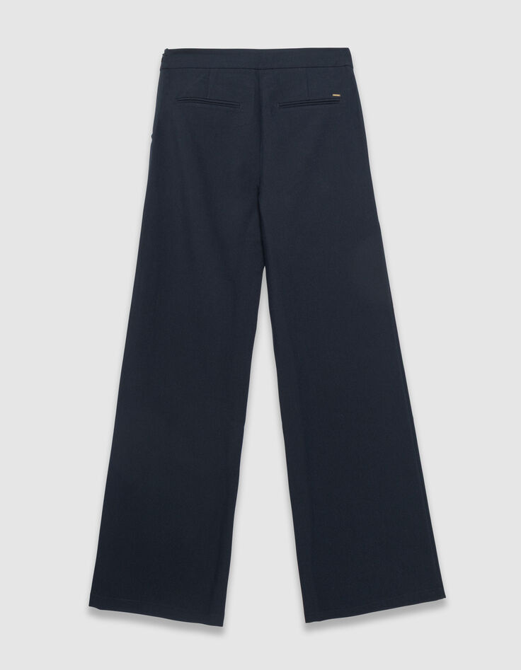Women’s navy flannel cargo trousers-2