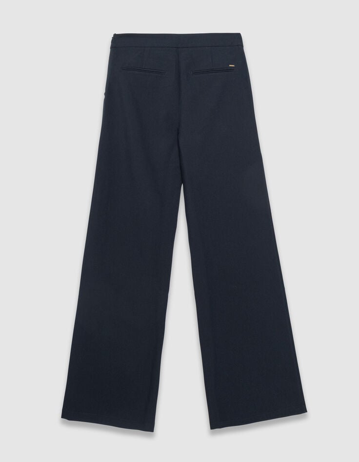 Women’s navy flannel cargo trousers-2 Women’s navy flannel cargo trousers-2