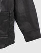 Schwarzes Mädchenoberhemd aus Synthetikmaterial-6