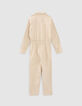 Girls&rsquo; light beige zipped jumpsuit-4