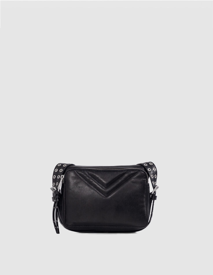 Bag 1440 Steward black leather herringbone quilting Women-2