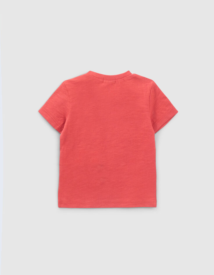 Baby boys’ red T-shirt with 3D lightning image-2