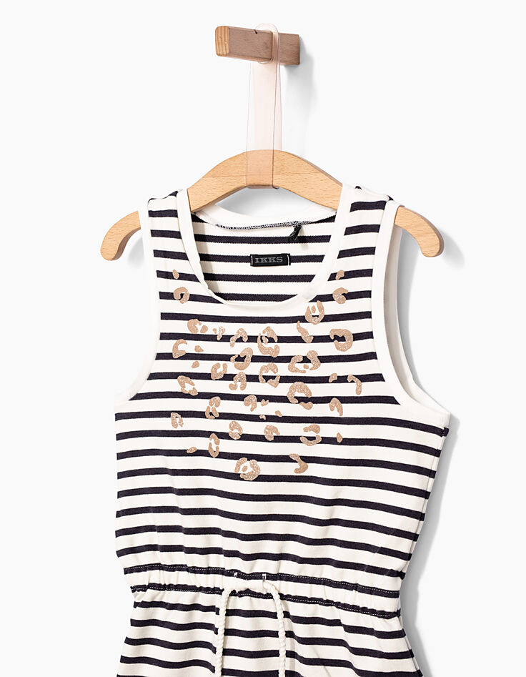 Girls' sailor vest dress with leopard-print foil-3