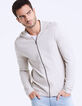 Cárdigan beige cremallera y capucha Hombre-1