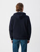 Cardigan marine reliefé à capuche Homme-3