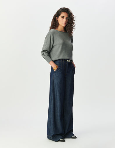 Cárdigan gris punto reversible mujer - IKKS