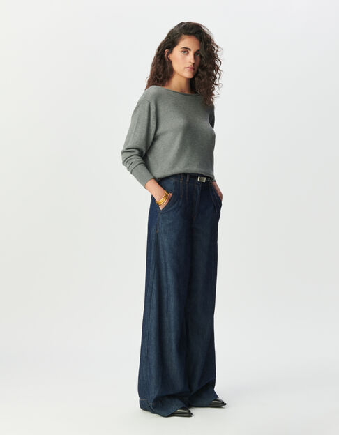 Graue Damen-Wendestrickjacke vorne/hinten - IKKS