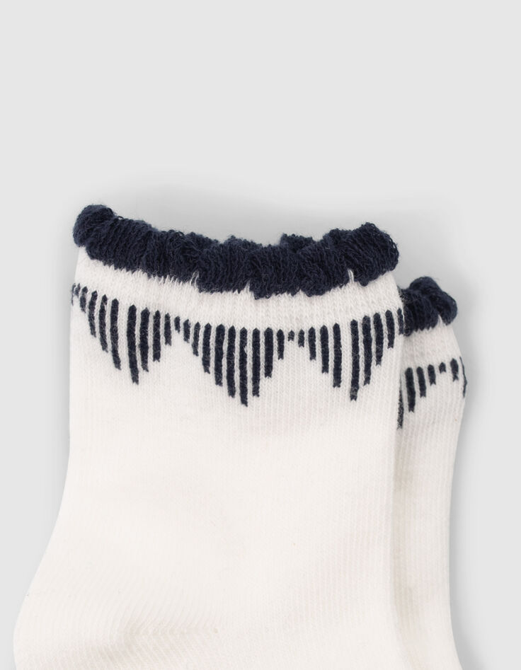 Baby girls’ pink, white and navy socks-7