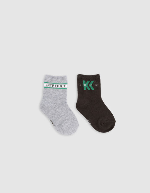 Baby Boy khaki und graue Socken - IKKS