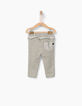 Baby girls' grey marl trousers with ruffles-2