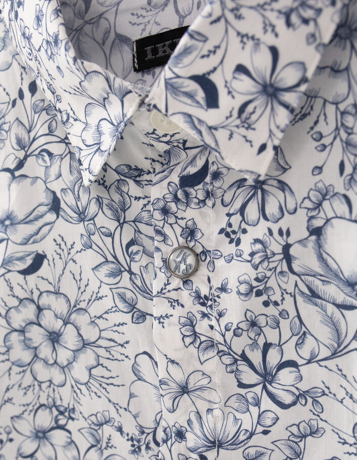 Boys’ white flowery Liberty fabric mini me shirt - IKKS