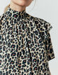Viskosekleid mit Leopardentupfen und Sternen -4