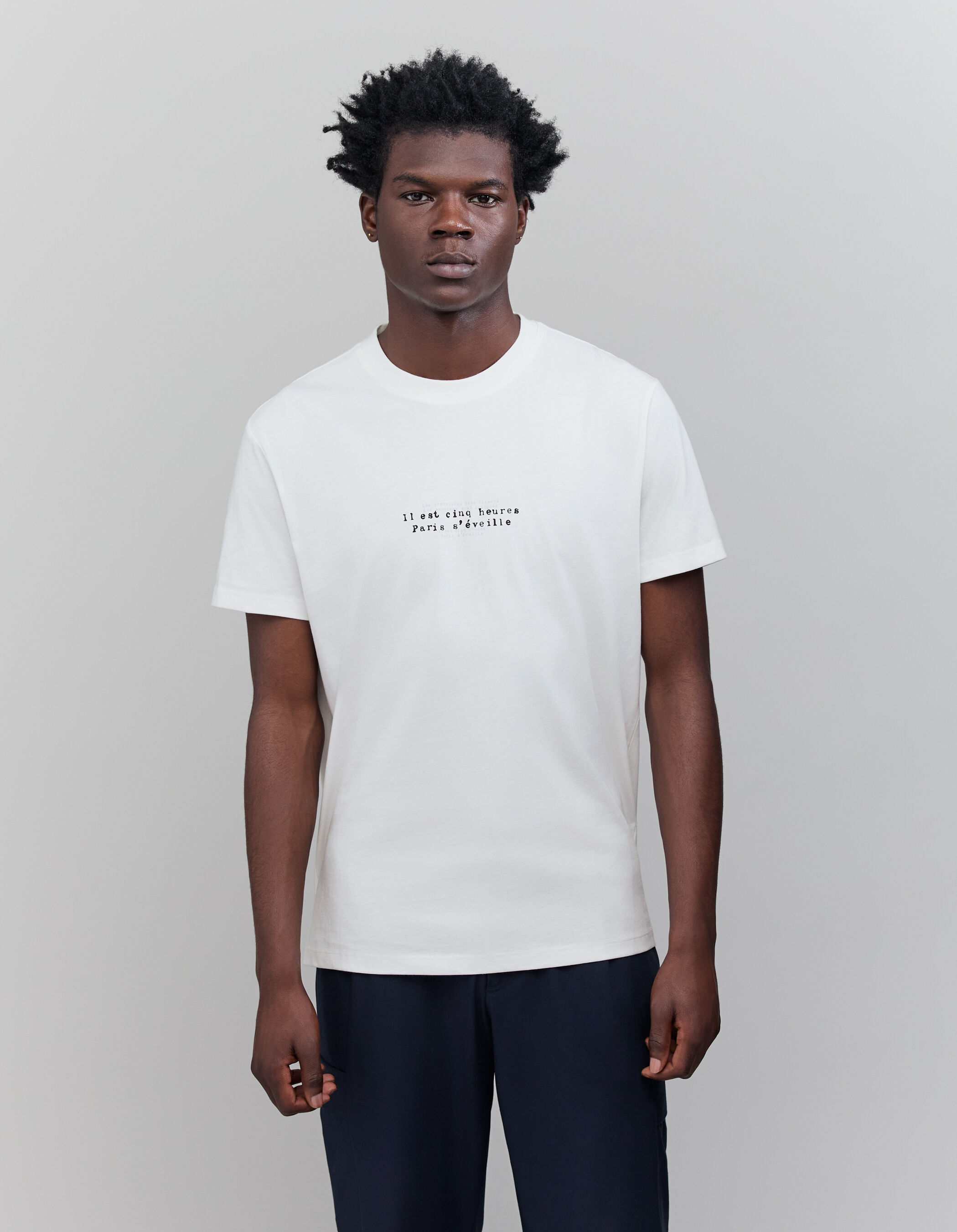 Men s White organic cotton T shirt IKKS