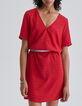 Vestido recto estampado fucsia mujer-1