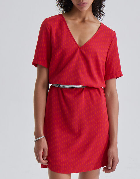 Robe droite imprimé fushia femme - IKKS