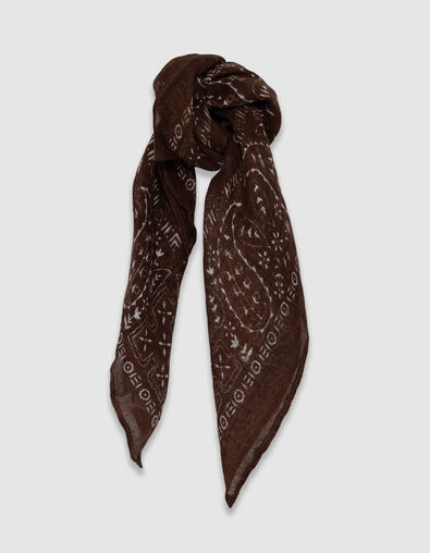 Square brown bandana scarf Men - IKKS