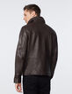 Cazadora choco estilo aviador de cuero para hombre-3