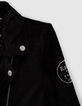 Cardigan noir velours esprit motard fille-4