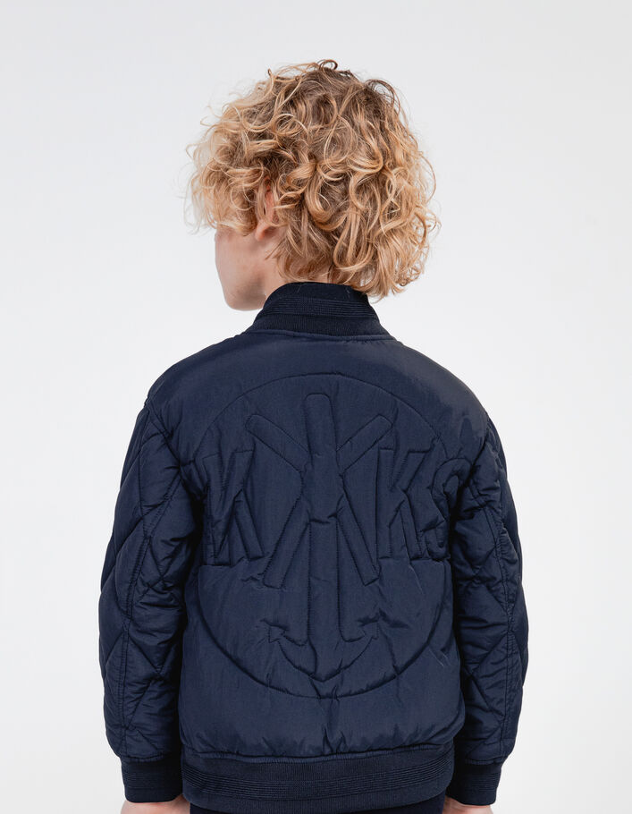 Boys' navy Varsity-style padded jacket - IKKS