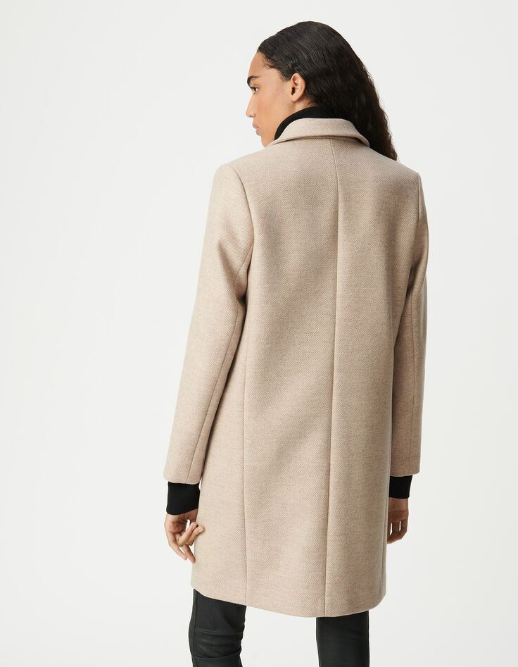 Manteau droit sésame décor broche strass Femme-3