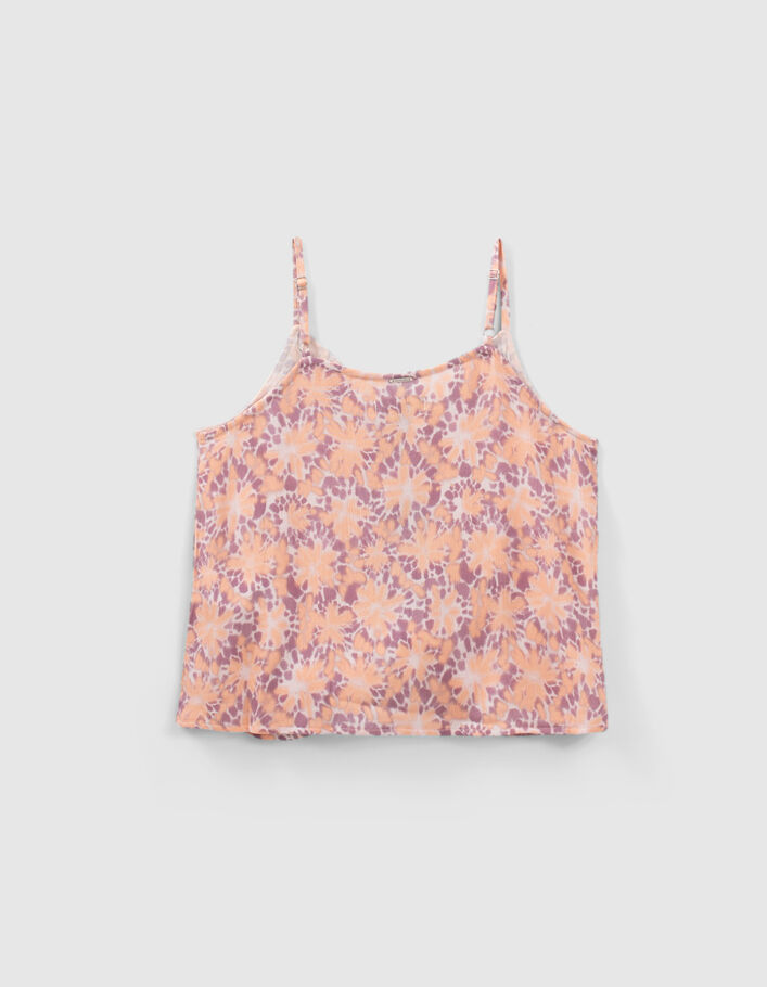 Girls’ violet psychedelic flower print camisole - IKKS