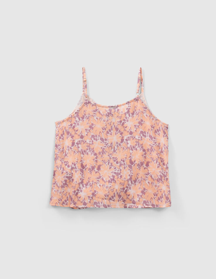 Girls’ violet psychedelic flower print camisole-3