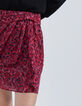 Jupe courte rose imprimé léo rock recyclée Femme-3
