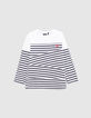 T-shirt marini&egrave;re coton bio d&eacute;coupes et broderie gar&ccedil;on-1