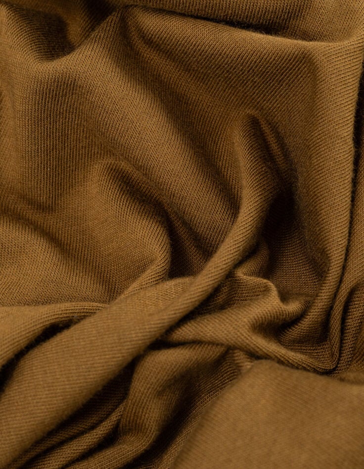 Men’s ochre cotton modal short-sleeved T-shirt-6 Men’s ochre cotton modal short-sleeved T-shirt-6