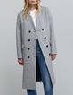 Manteau long gris parmenture amovible Femme-4