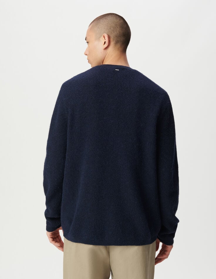 Pull hiver bleu tricot mousseux Homme-4 Pull hiver bleu tricot mousseux Homme-4