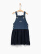 Robe 2 en 1 bi matière avec marinière fille-5