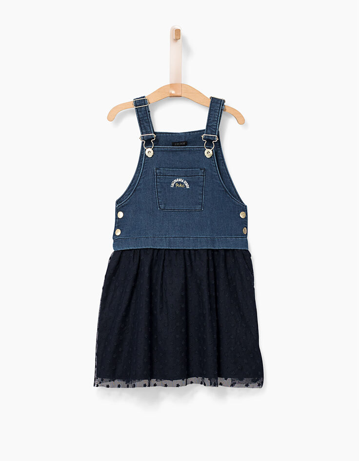Robe 2 en 1 bi matière avec marinière fille-5