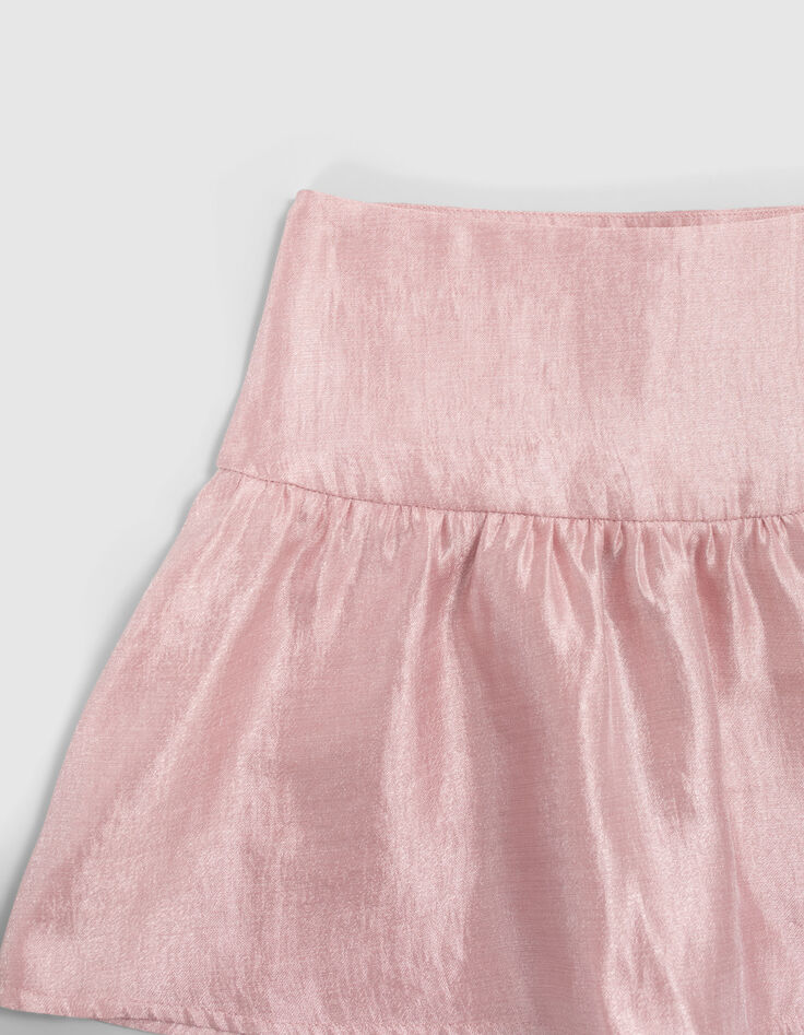 Jupe courte rose fille-3
