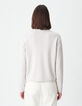 Pull col rond &eacute;cru maille Femme-2