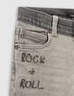 Jeansbermuda bleach grey biokatoen geborduurd jongens -3