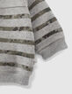 Cardigan réversible gris et vert molleton bébé garçon -7