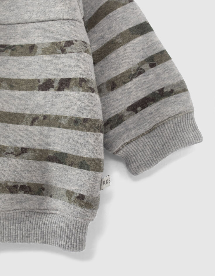 Cardigan réversible gris et vert molleton bébé garçon -7